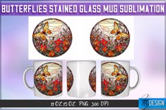 Butterfly Stained Glass Mug Wrap Sublimation Design | Coffee Product Image 1