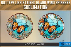 Butterfly Stained Glass Wind Spinner Sublimation|Butterfly Product Image 1