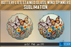 Butterfly Stained Glass Wind Spinner Sublimation|Butterfly Product Image 1