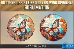 Butterfly Stained Glass Wind Spinner Sublimation|Butterfly Product Image 1