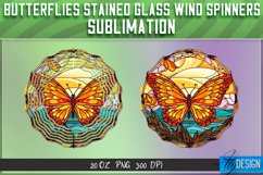 Butterfly Stained Glass Wind Spinner Sublimation|Butterfly Product Image 1