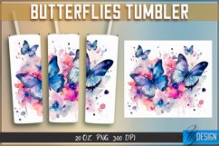 Butterfly Sublimation PNG | 20 Oz Straight Skinny Tumbler v1 Product Image 6