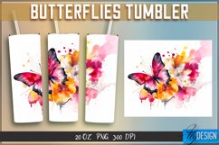 Butterfly Sublimation PNG | 20 Oz Tumbler | PNG File v.1 Product Image 1