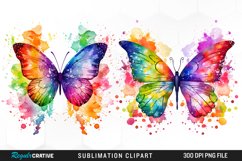Watercolor Butterflies Illustration Clipart Product Image 1