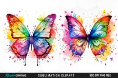 Watercolor Butterflies Illustration Clipart Product Image 1