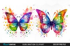 Watercolor Butterfly Illustration PNG Clipart Product Image 1