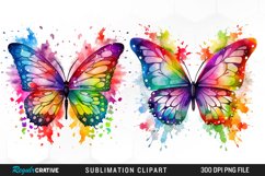 Watercolor Butterflies Illustration Clipart Product Image 1