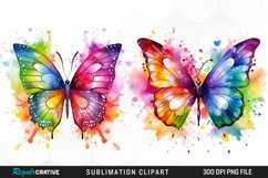 Watercolor Butterflies Illustration Clipart Product Image 1