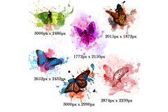 Butterflies Watercolor Sublimation Clipart PNG Product Image 2