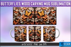 Butterfly Wood Carving Effect Mug Sublimation|11Oz 15Oz Mug Product Image 1