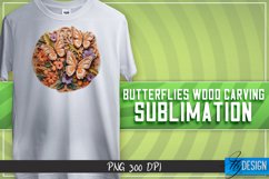 Buttefly Wood Carving Effect Sublimation Design | Butterfly Product Image 8