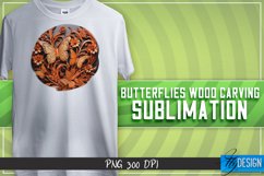 Buttefly Wood Carving Effect Sublimation Design | Butterfly Product Image 13