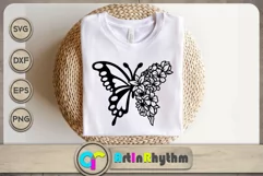Floral Butterfly SVG / Floral Insects SVG / Floral Animals Product Image 1