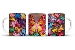Butterfly Mug Wrap Sublimation Designs, 3d Mug, Flowers Png