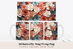 Butterfly 3d Mug Wrap Png  Butterfly 3d Sublimation Mug Png