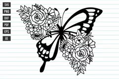 Flower Butterfly Svg, Floral Butterfly Svg, Butterfly Svg. Product Image 1