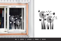 Blown Away Dandelions with Cute Butterflies Window Decal SVG Product Image 1