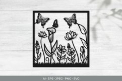 Butterfly and Flower Papercut Product Image 1