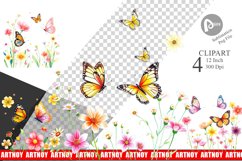 Butterfly and Flower Clipart Product Image 1