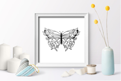 Paper cut Butterfly with flowers / Butterfly png Product Image 3