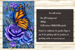 Butterfly Garden Flag, Sublimation Butterfly Flowers, s1 Product Image 2