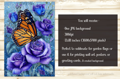 Butterfly Garden Flag, Sublimation Butterfly Flowers, s1 Product Image 4