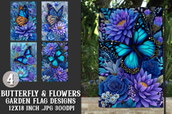 Butterfly Garden Flag, Sublimation Butterfly Flowers, s2 Product Image 1