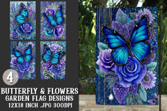 Butterfly Garden Flag, Sublimation Butterfly Flowers, s3 Product Image 1