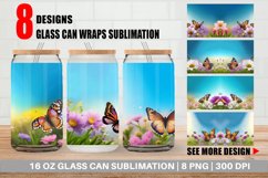 Glass Can Wraps Butterfly and Flowers Product Image 1