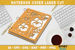 Butterfly And Flower Notebook Cover LaserCut | Wooden Notebo Product Image 1