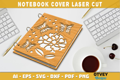 Butterfly And Flower Notebook Cover LaserCut | Wooden Notebo Product Image 1