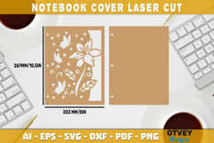 Butterfly And Flower Notebook Cover LaserCut | Wooden Notebo Product Image 2