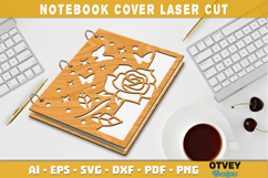 Butterfly And Flower Notebook Cover LaserCut | Wooden Notebo Product Image 1