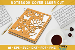 Butterfly And Flower Notebook Cover LaserCut | Wooden Notebo Product Image 1