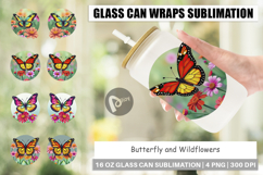 Glass Can Wildflower Butterfly Product Image 1