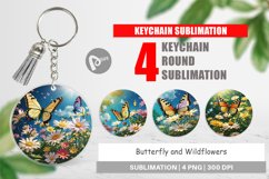 Keychain Butterfly and Wildflowers Product Image 1