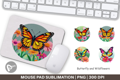 Mouse Pad Wildflower Butterfly Product Image 1