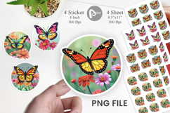 Wildflower Butterfly Sticker Product Image 1