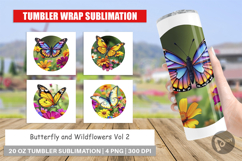 Tumbler Wildflower Butterfly Product Image 1