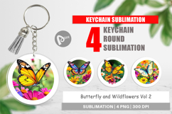 Keychain Wildflower Butterfly Product Image 1