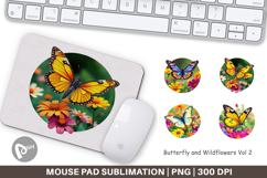 Mouse Pad Wildflower Butterfly Product Image 1