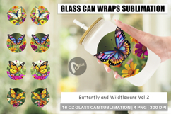 Glass Can Wildflower Butterfly Product Image 1