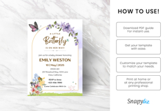 Butterfly Baby Shower Invitation Card Product Image 7