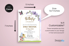 Butterfly Baby Shower Invitation Card Product Image 4