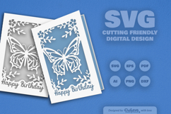 Butterfly Birthday Greeting Card SVG Product Image 2