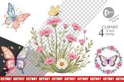 Butterfly Bloom Pastels Clipart Product Image 1