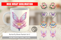 Mug Wrap Butterfly Bloom Pastels Product Image 1