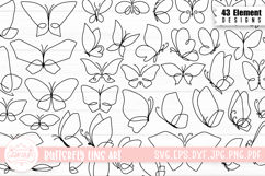 Butterfly Line Clipart SVG Cut File Bundle Product Image 1