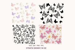 Butterfly Bundle SVG Full Wraps Strata Skinny Tumbler 16 oz Product Image 2