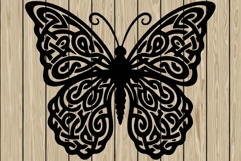 Butterfly celtic stencil silhouette SVG Product Image 1
